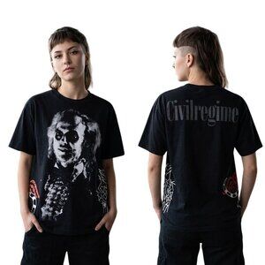 Civil Regime Beetlejuice Graphic Tee M Black Roses From Concrete Design